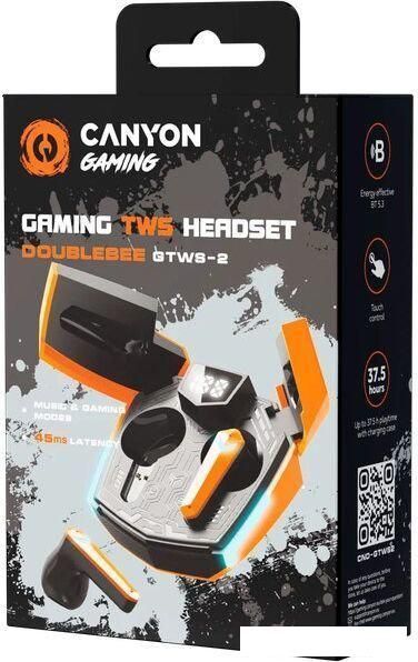 Наушники Canyon Doublebee GTWS-2 (черный/оранжевый)