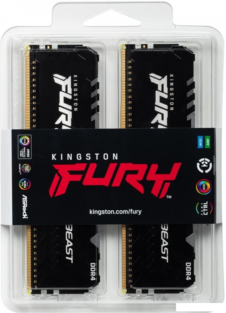 Оперативная память Kingston FURY Beast RGB 2x8ГБ DDR4 3600МГц KF436C17BB2AK2/16 Оперативная память Kingston FURY Beast RGB 2x8ГБ DDR4 3600МГц KF436C17BB2AK2/16