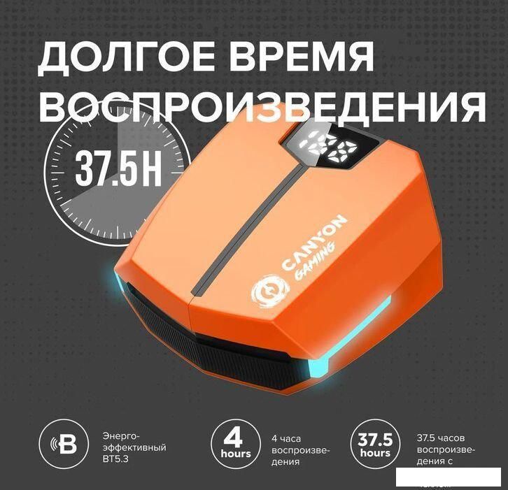 Наушники Canyon Doublebee GTWS-2 (черный/оранжевый)