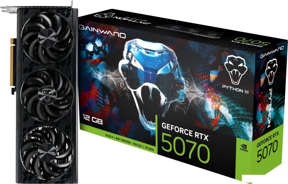 Видеокарта Gainward GeForce RTX 5070 Python III NE75070019K9-GB2050T