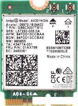 Wi-Fi/Bluetooth адаптер Intel AX201NGWGNVW Wi-Fi/Bluetooth адаптер Intel AX201NGWGNVW
