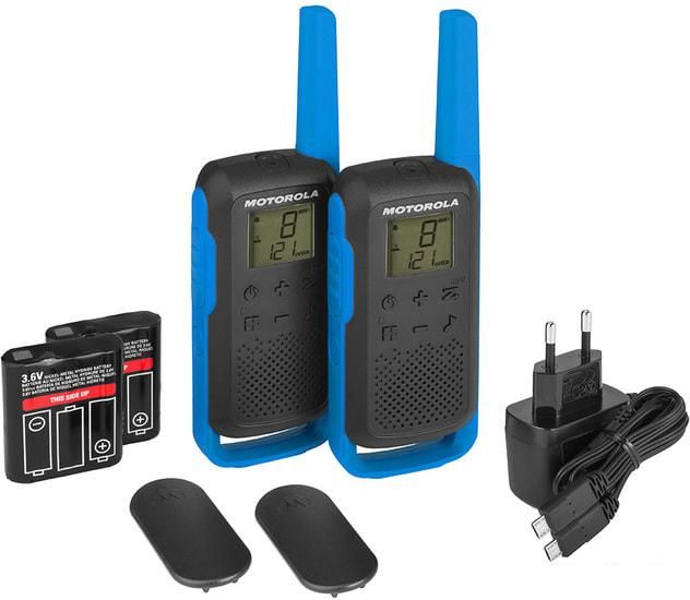Портативная радиостанция Motorola T62 Walkie-talkie (черный/синий)