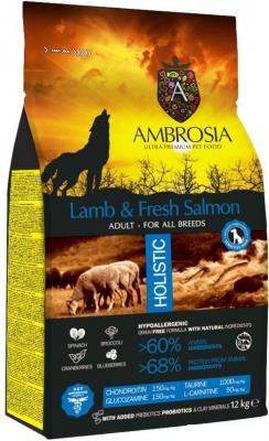 Сухой корм для собак Ambrosia Adult All Breeds Lamb &amp; Fresh Salmon (для всех пород с ягненком и лососем) 12 кг