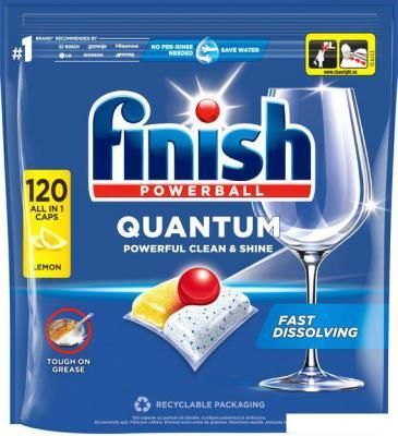 Капсулы для посудомоечной машины Finish Powerball Quantum All in 1 Lemon (120 шт) Капсулы для посудомоечной машины Finish Powerball Quantum All in 1 Lemon (120 шт)