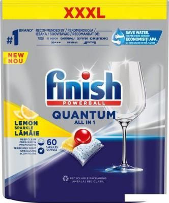 Капсулы для посудомоечной машины Finish Powerball Quantum All in 1 Lemon (60 шт) Капсулы для посудомоечной машины Finish Powerball Quantum All in 1 Lemon (60 шт)