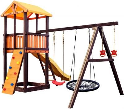 Игровой комплекс Perfetto Sport Pitigliano-4 + качели Паутина Игровой комплекс Perfetto Sport Pitigliano-4 + качели Паутина