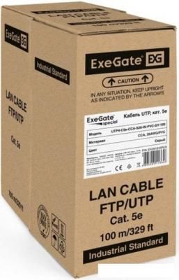 Кабель ExeGate Special UTP4-C5e-CCA-S26-IN-PVC-GY-100 UTP