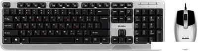 Офисный набор SVEN KB-S330C (черный/серебристый) Офисный набор SVEN KB-S330C (черный/серебристый)