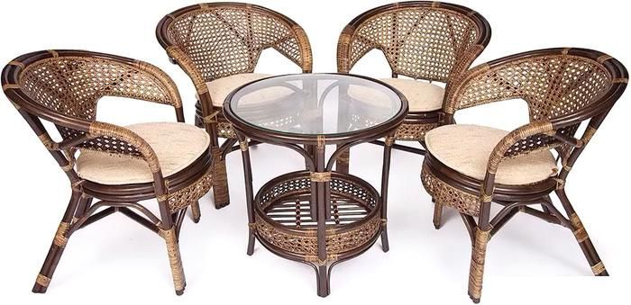 Обеденная группа TetChair Pelangi 02/15 4 кресла (грецкий орех)