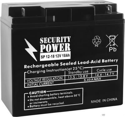 Аккумулятор для ИБП Security Power SP 12-18 (12В/18 А·ч) Аккумулятор для ИБП Security Power SP 12-18 (12В/18 А·ч)