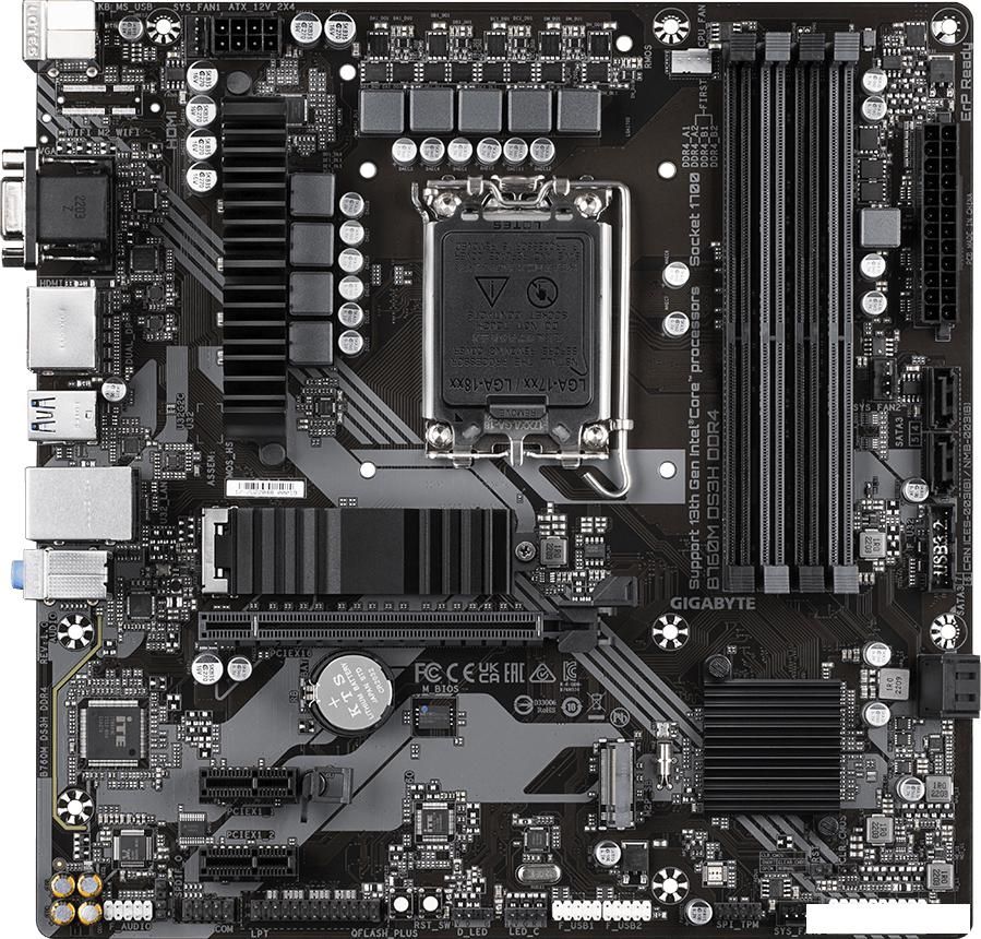 Материнская плата Gigabyte B760M DS3H DDR4 (rev. 1.0) Материнская плата Gigabyte B760M DS3H DDR4 (rev. 1.0)