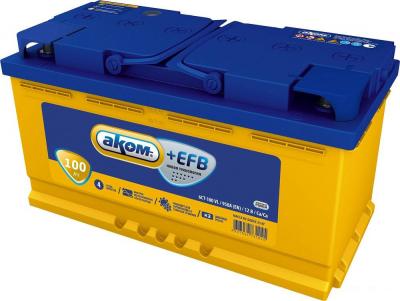 Автомобильный аккумулятор AKOM +EFB 100e (100 А·ч) Автомобильный аккумулятор AKOM +EFB 100e (100 А·ч)