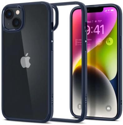 Чехол для телефона Spigen Ultra Hybrid для iPhone 14 ACS05045 (прозрачный/синий) Чехол для телефона Spigen Ultra Hybrid для iPhone 14 ACS05045 (прозрачный/синий)