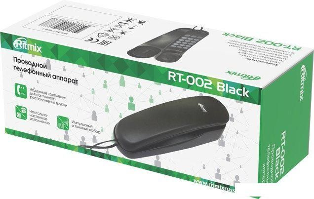 Проводной телефон Ritmix RT-002 (черный)