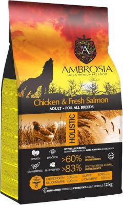 Сухой корм для собак Ambrosia Adult All Breeds Chicken &amp; Fresh Salmon (для всех пород с курицей и рыбой) 12 кг