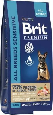 Сухой корм для собак Brit Premium Dog Sensitive с лососем и индейкой 15 кг Сухой корм для собак Brit Premium Dog Sensitive с лососем и индейкой 15 кг